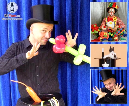 Zauberer, Clown, Hase aus Zylinder, Ballonfiguren...