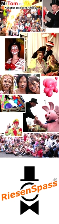 Stelzenlaeufer, Walking-Acts, Kinderanimation, Clown, Zauberer, Ballonfiguren, KINDERtainment aus Dortmund im Ruhrgebiet in Nordrhein-Westfalen / NRW